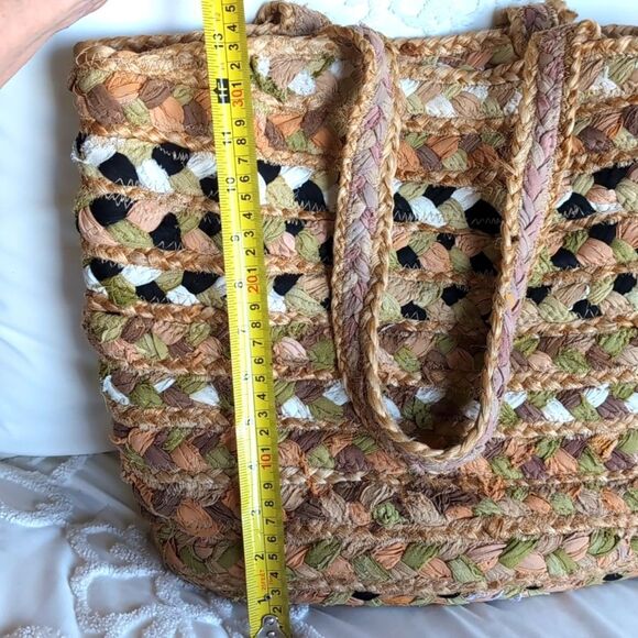 Magid BOHO Woven Jute and Cotton/ Shoulder Tote NWOT - Picture 14 of 15